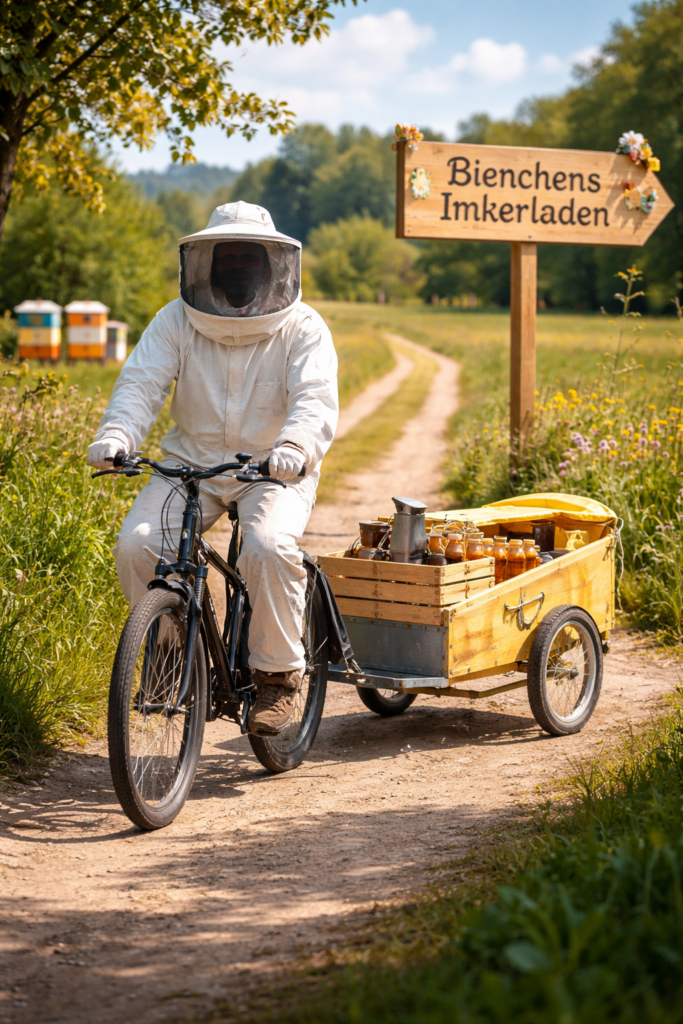 imker auf dem landweg
